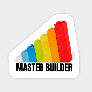 Master Builder Lego Brick Colorful Design White Sticker